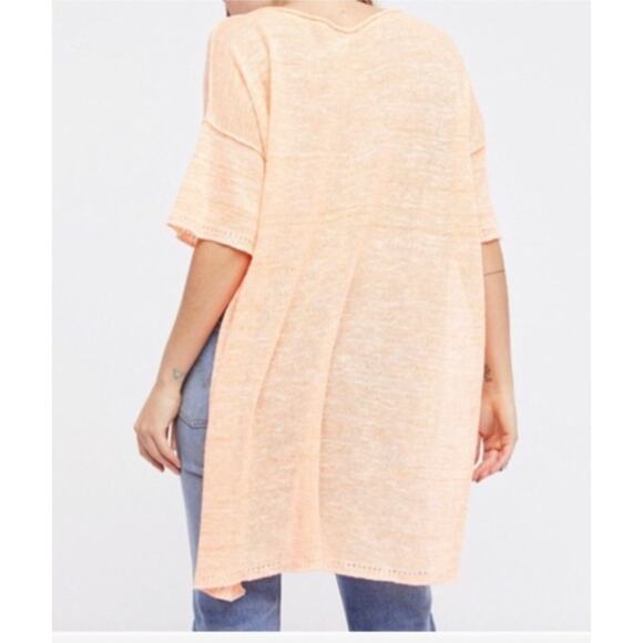 Free People Linen Blend Knit High Low Top OB572449 Large - Picture 2 of 10